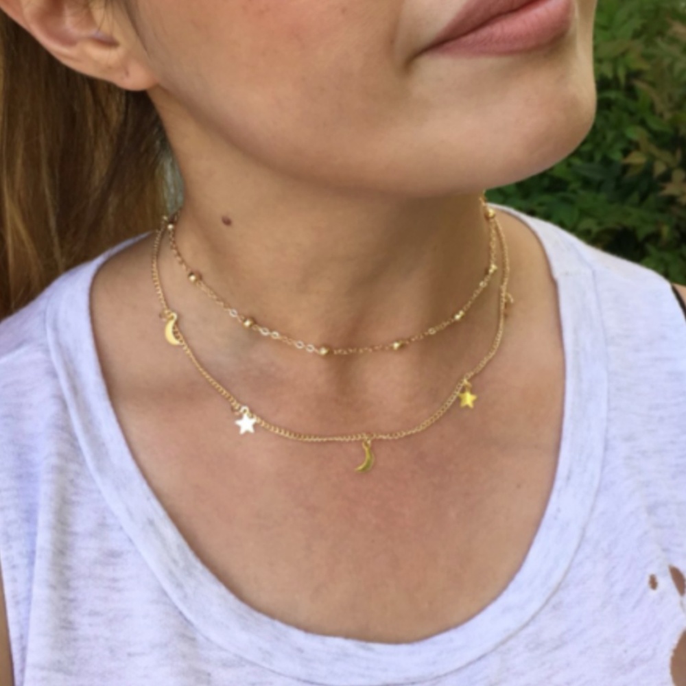 $10 NEW Boho Choker Multilayer Gold Necklace